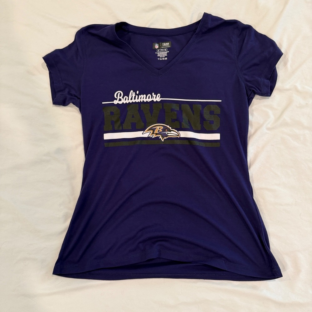 NFL Team Apparel Baltimore Ravens Womens Sleep Shirt Purple V-Neck Medium M